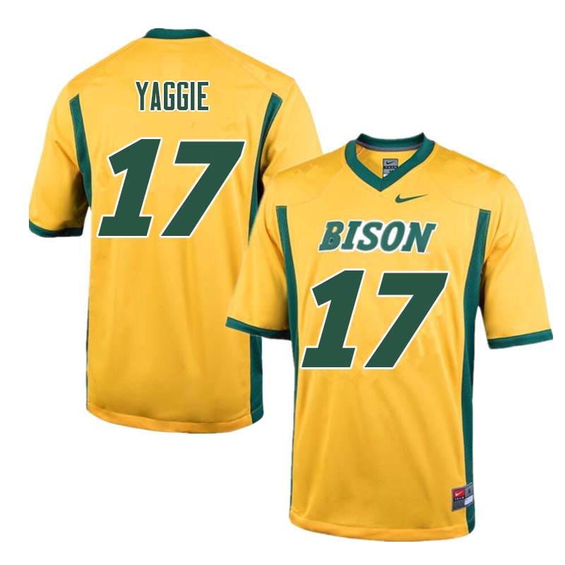 Men #17 Carson Yaggie North Dakota State Bison College Football Jerseys Sale-Yellow - Click Image to Close